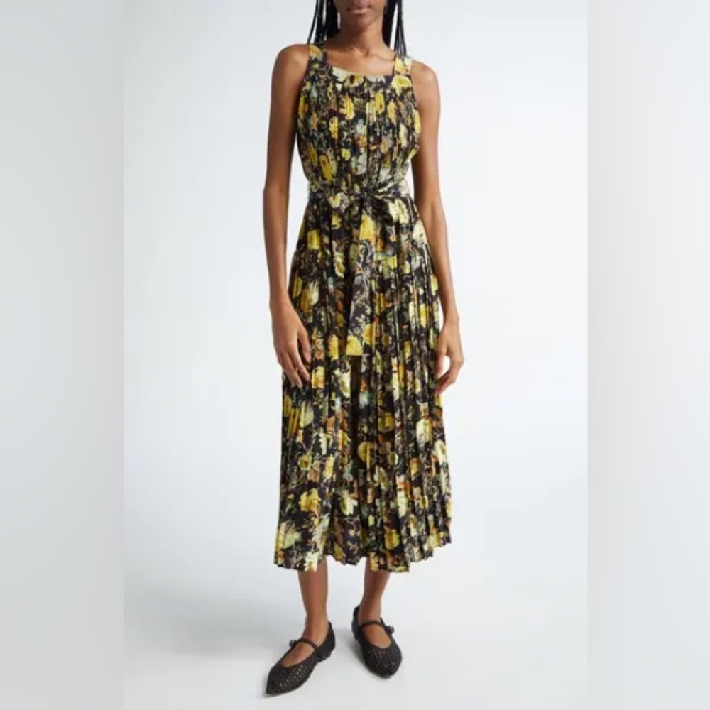 ULLA JOHNSON Annabeth Dress Baroque Silk Midi Size 2